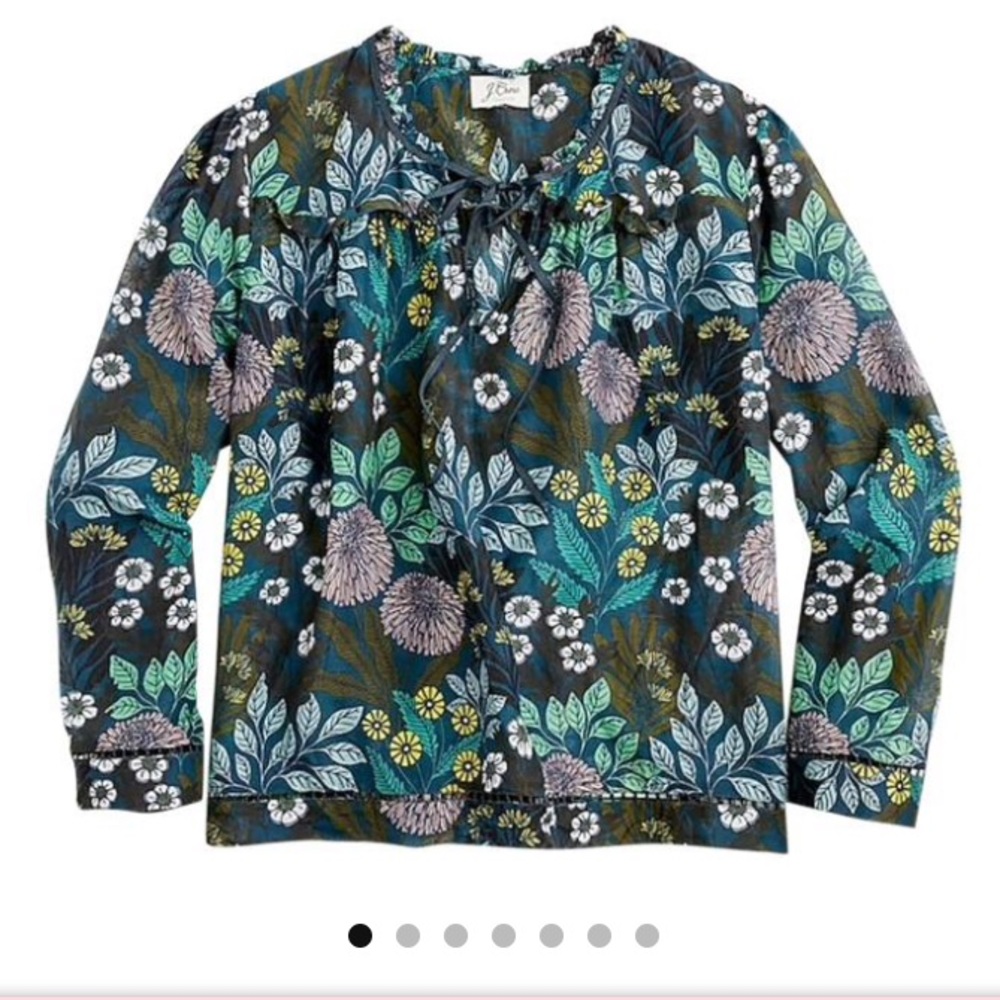 NWT Abigail Borg/J.Crew Cotton/Silk Peasant Top